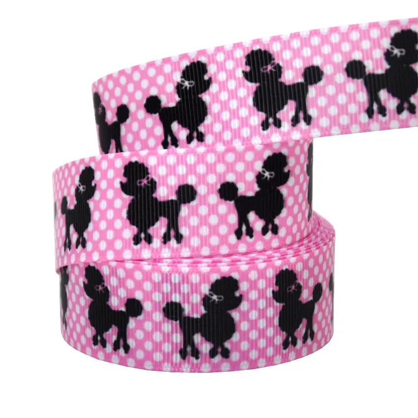 B3R205 1 inch 25mm Printed Cartoon Grosgrain Ribbon 10yards Dog Bear Unicorn Animal Gift Decoration accessories - Цвет: B3R205