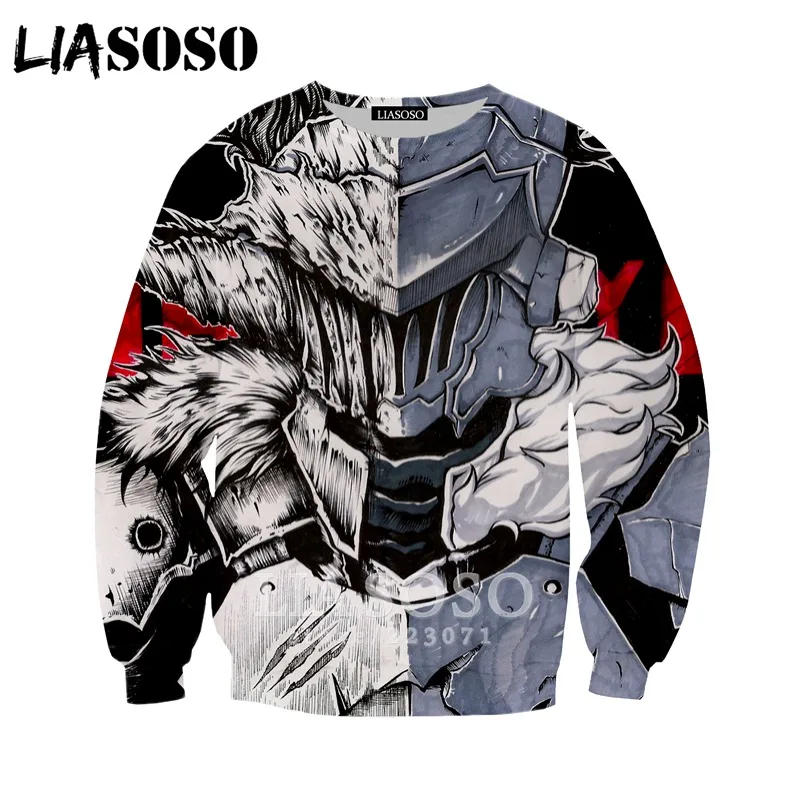 Мужская и Женская толстовка LIASOSO осенняя с 3D принтом в стиле аниме Goblin Slayer унисекс