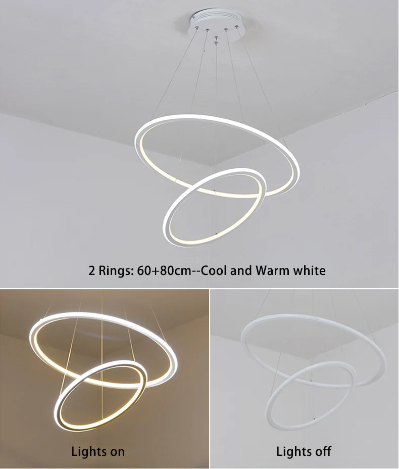 Современное светодиодное кольцо «подсвечник» Lustre Lighting с дистанционное управление алюминиевый светильник для столовой спальни Ресторан Avize светильники