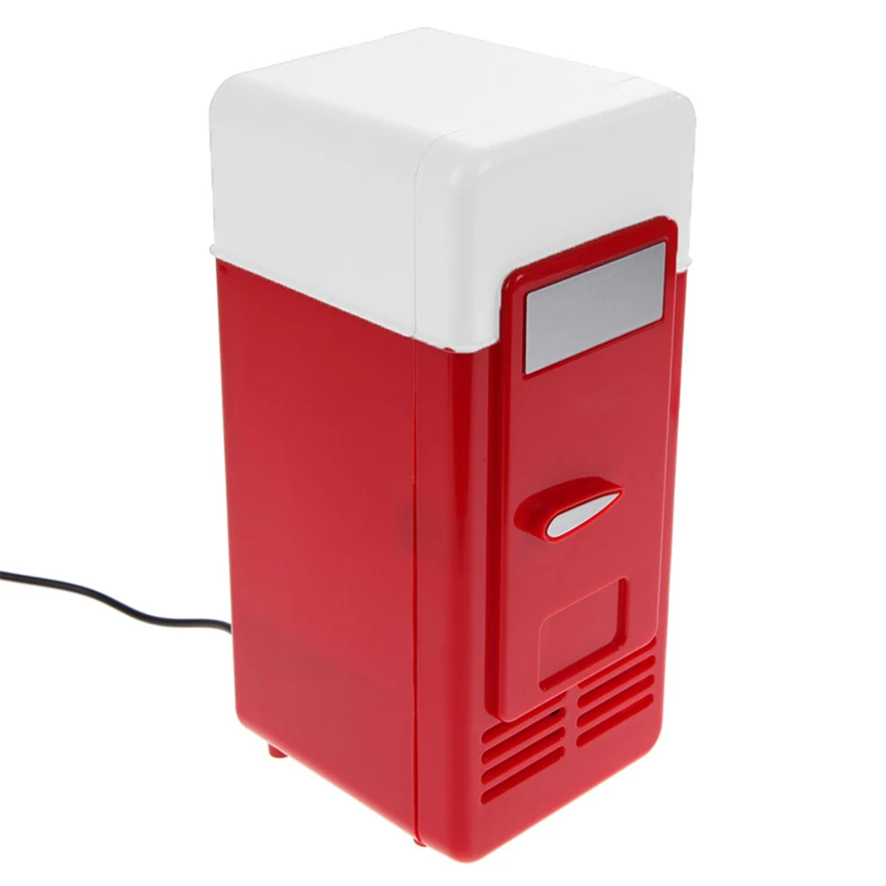 Бытовой автомобильный мини-холодильник Настольный холодильник USB гаджет банки для напитков охладитель теплый холодильник с внутренним светодиодный свет
