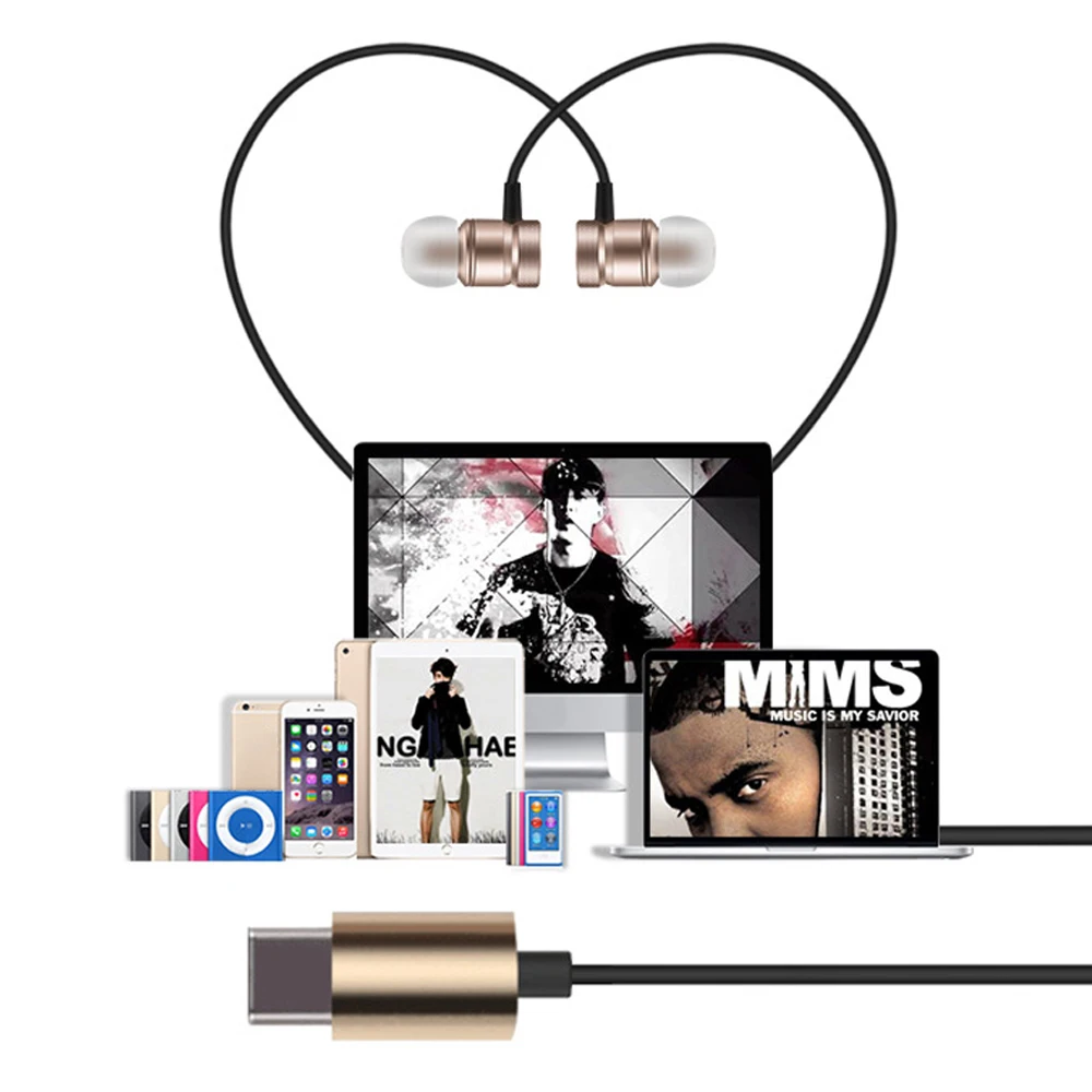 Наушники Type-C наушники гарнитура в ухо музыкальные с микрофоном для Xiaomi 6/8 Huawei P30 Pro