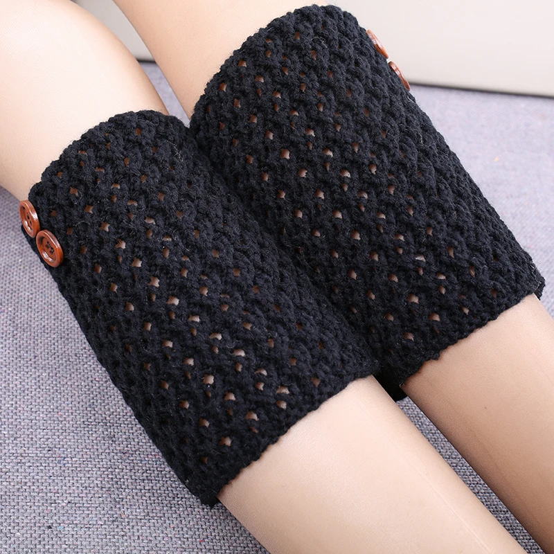 1 пара женские зимние вязаные гетры крючком сапоги манжеты однотонные теплые