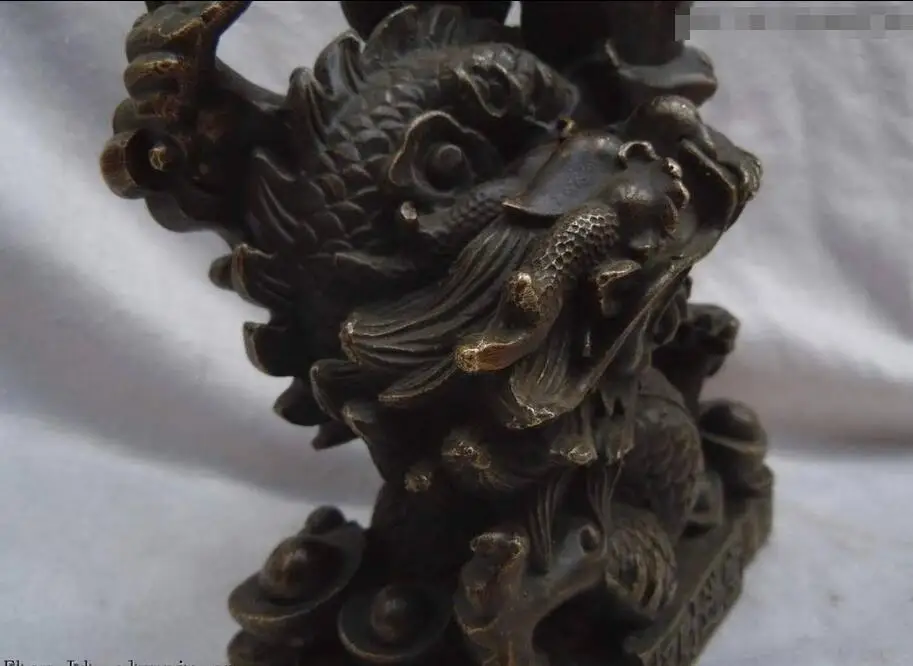 7 &quotКитай старая бронза удачное желание зарабатывать деньги дракон скульптура |