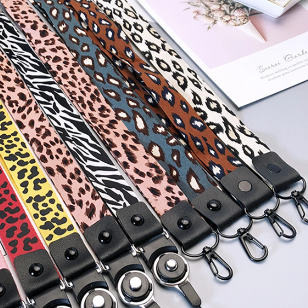 1 шт. сексуальный леопардовый принт шейный ремешок для ключей выдвижной