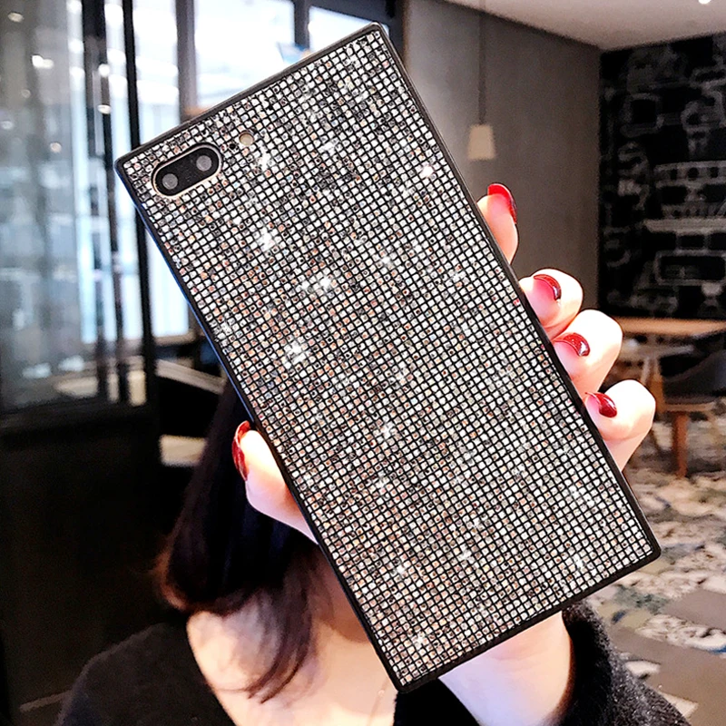 Роскошный блестящий Блестящий Мягкий чехол для телефона iPhone 7 8 Plus модный