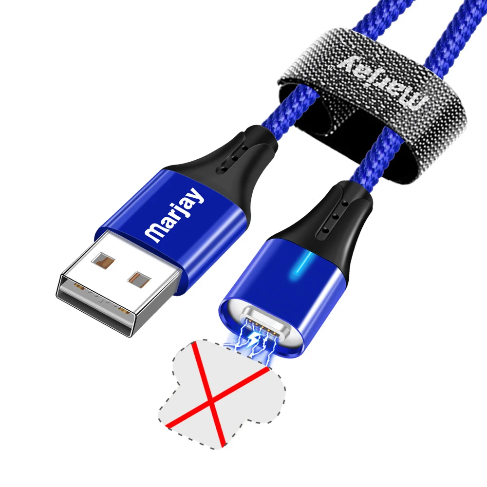 Only Blue Cable Магнитный зарядный провод usb type-C кабель для Xiaomi Mi 9 samsung S10 3A Quick 3,0 зарядный кабель type-C кабель USB C магнитное зарядное устройство - Цвет: Only Blue Cable