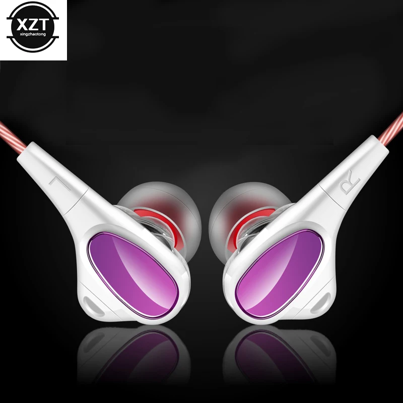 1 шт. новые двойные драйверы In-Ear проводные наушники стерео бас с микрофоном для