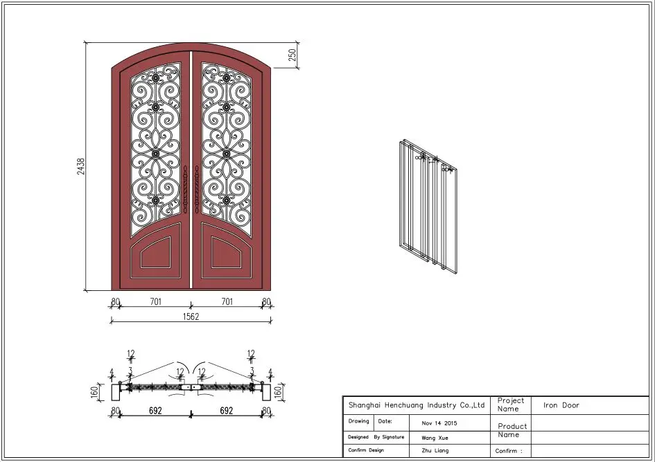 

Hench 100% steels metal iron glass french doors