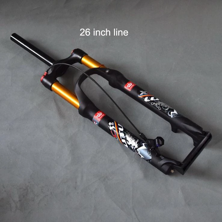 26 inch line Велосипедная воздушная вилка 26 27,5 29 ER MTB горная подвесная вилка воздушная устойчивость плечо контроль прямая труба кашима внутренняя труба - Цвет: 26 inch line