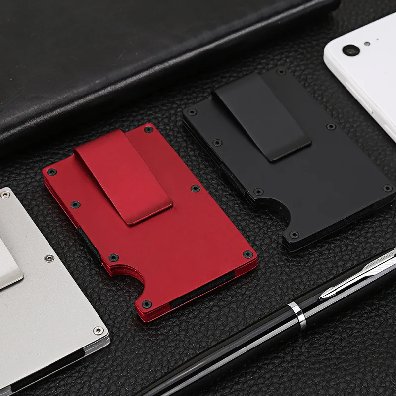 DIENQI тонкий алюминиевый металлический Анти RFID блокирующий держатель для карт, минималистичный кошелек для мужчин, Бизнес банк, id, держатель для карт, карманная сумка