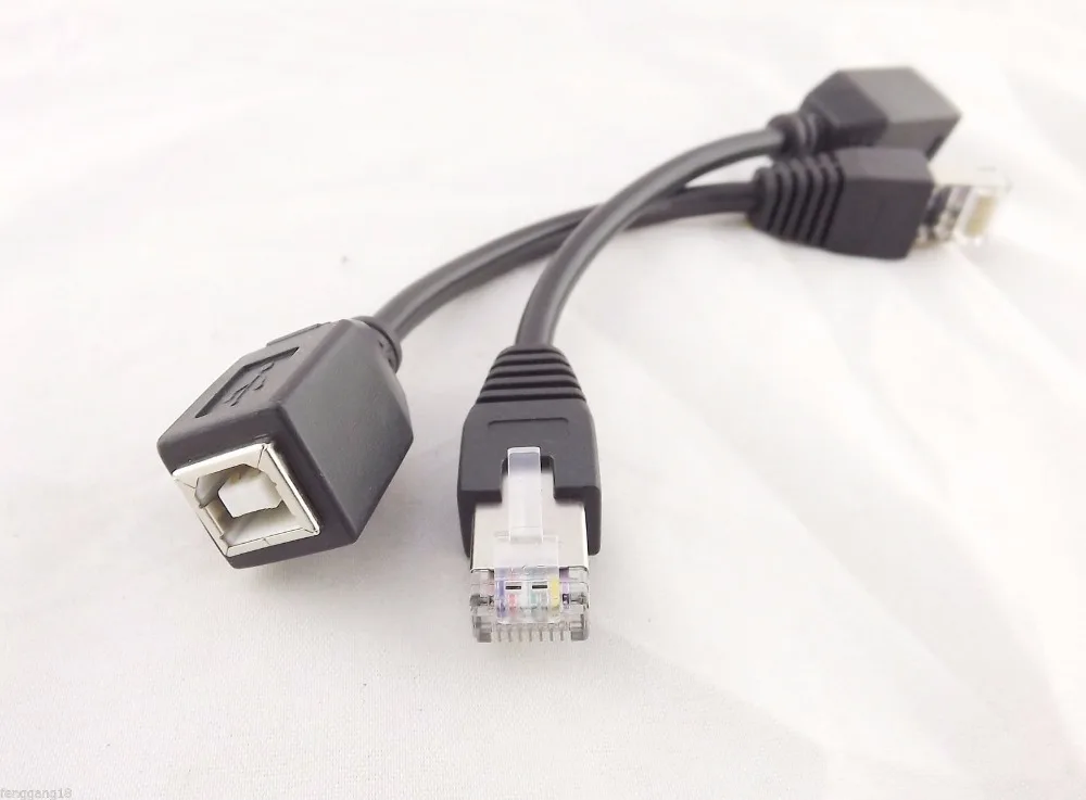 1 шт. CAT5 RJ45 Ethernet LAN Сетевой папа к USB 2 0 B Женский принтер адаптер кабель 15 см|network