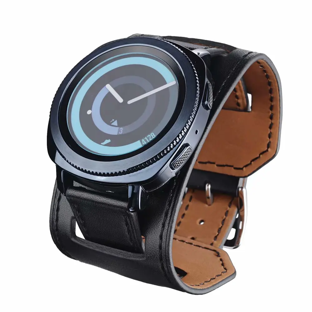 Кожаный ремешок манжета для Samsung S2 Gear Sport S3 сменный часов glaxery 46/42 мм 20 мм/22