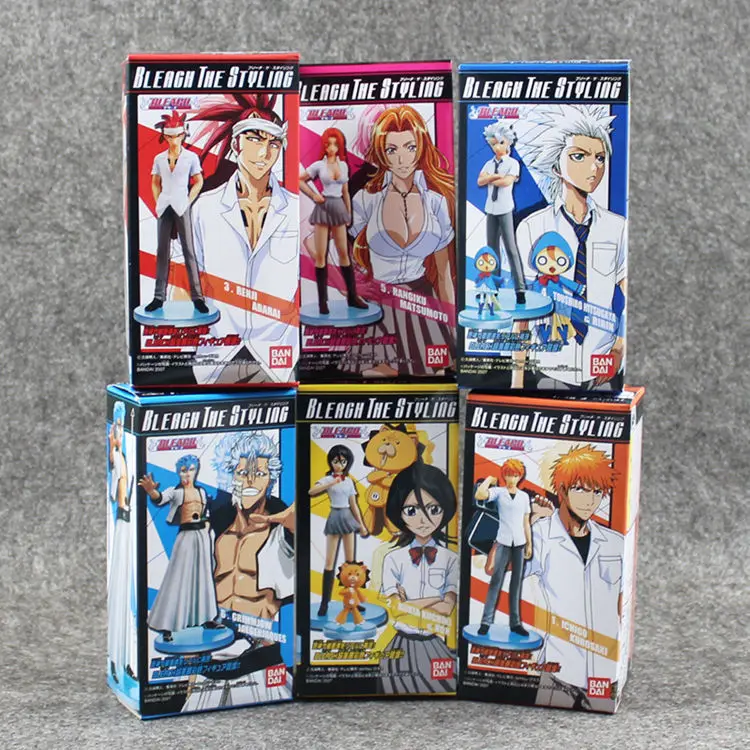 8 шт./лот Аниме Bleach игрушки Kurosaki Ichigo Kuchiki Rukia Aizen Sousuke Hitsugaya ПВХ Фигурки Модель игрушки куклы - Цвет: with Box