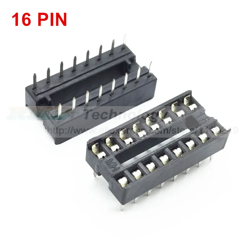 

16pin ic seat 16 pin 2.54 mm PIN Pitch ic socket chip base ic sockets slot 50pcs/lot free shipping