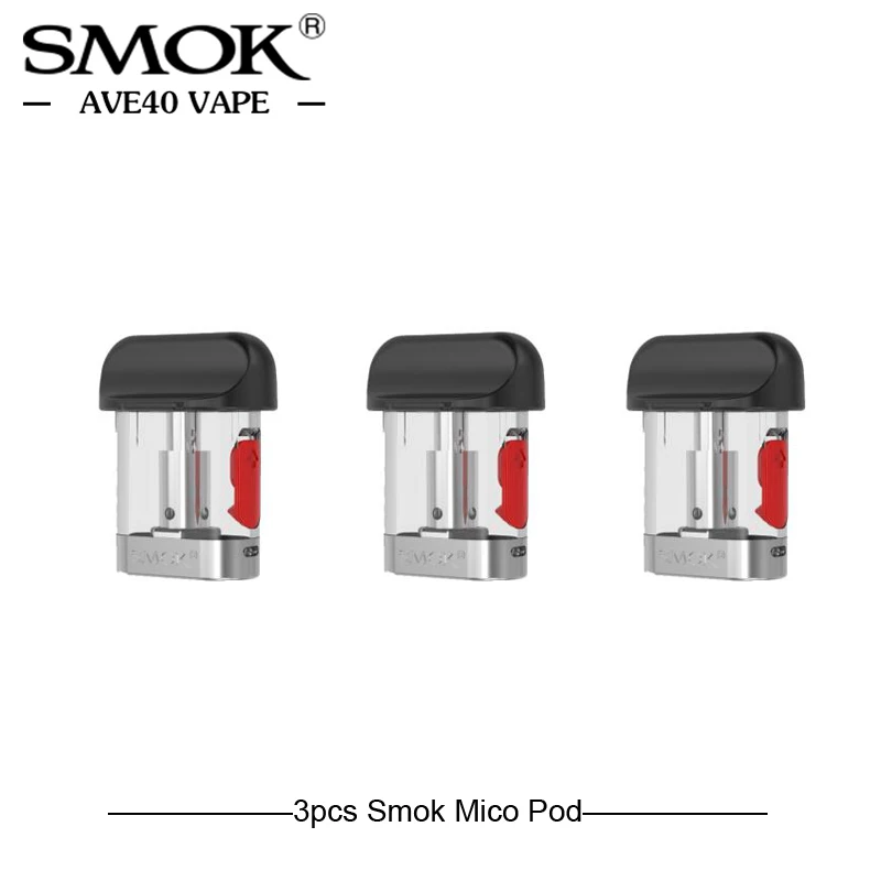 3 шт. оригинальный электронных сигарет SMOK MICO POD 1 7 мл Ёмкость с 0.8ohm 1.0ohm 1.4ohm катушки