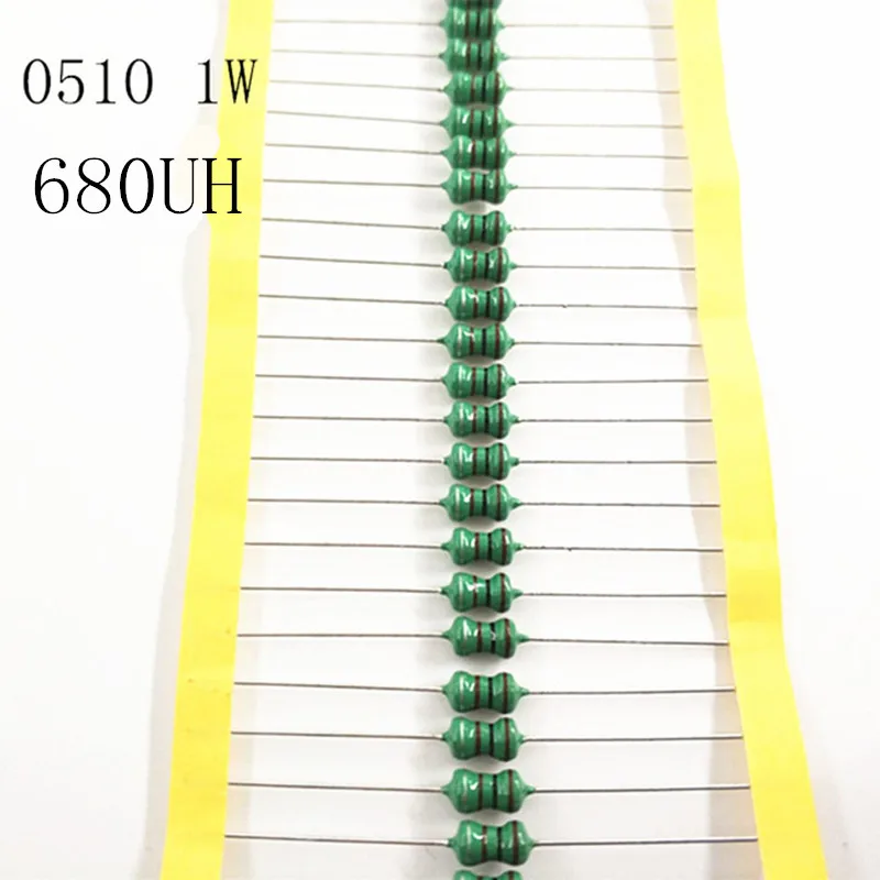 

50pcs/lot 1W Chromatic ring inductor DIP 0510 680UH AL0510-681K inductance