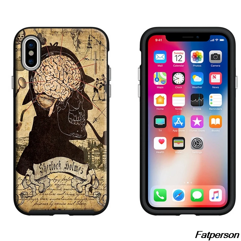Шерлок Холмс для Samsung s8 s9plus S6 S7 Edge черный мягкий силиконовый чехол Apple iPhone X10 5s 6 s 7