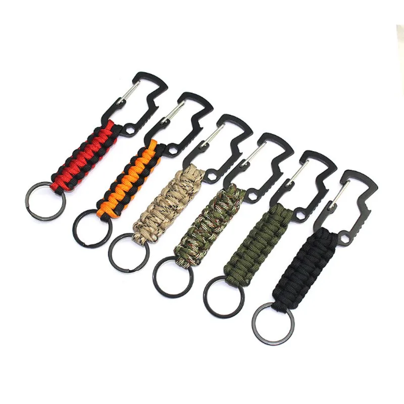 

1pcs Climbing Keychain Tactical Outdoor Survival Tool Carabiner Hook Parachute Cord EDC Tool
