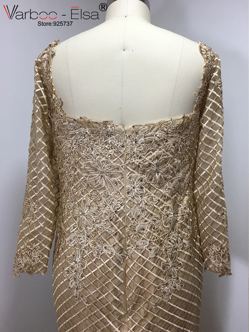 VARBOO_ELSA прямое стильное платье на выпускной 2018 Robe De Soiree шампанское винтажное