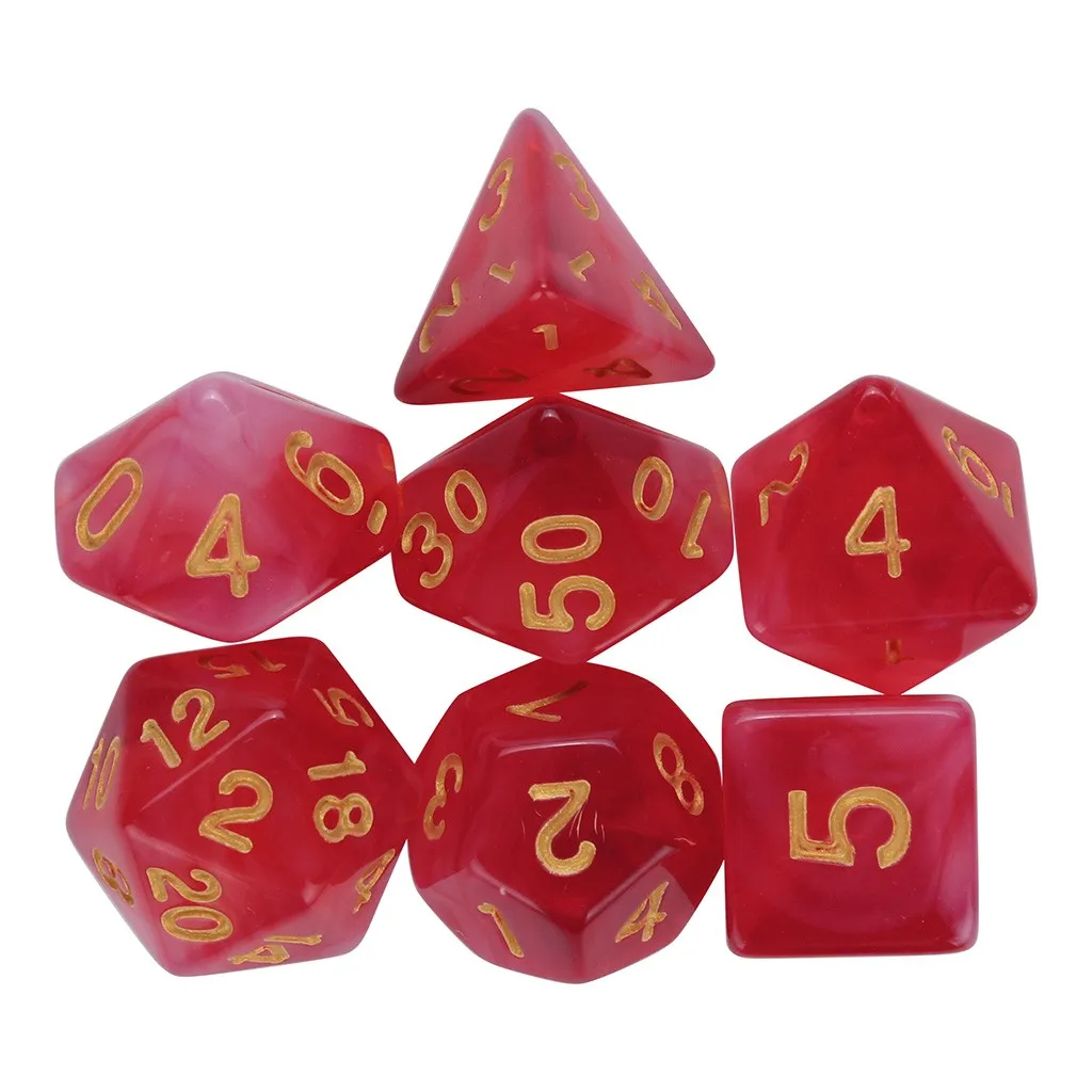 7 шт. игральных костей для TRPG многосторонние акриловые кости|Сувениры вечеринок| |