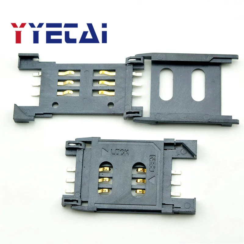 

NEW SIM Card Holder Full Plastic 6P Flip Cover 2.54-1 2.5 Spacing Plastic Flip Phone Communication Card Holder