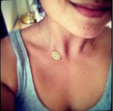 Простые толстые полые ожерелья из сплава с листьями и свитером ожерелье полым