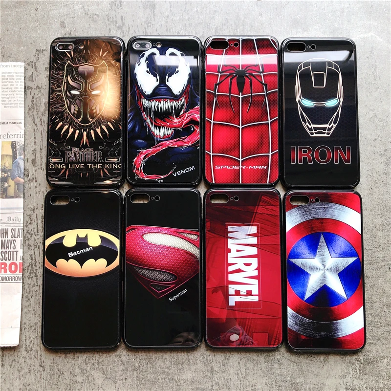Лучший человек Вэй Супермен пантера мобильный корпус для iPhone 6 7 8 Plus X XS MAX паук