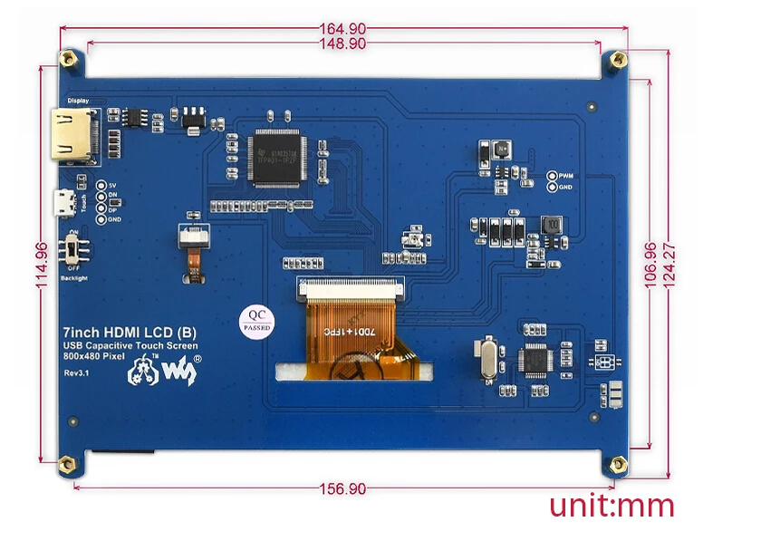 Waveshare 7 дюймов HDMI lcd(B)(с биколор чехол) 800*480 емкостный сенсорный экран для Raspberry Pi& Banana Pi, различные системы