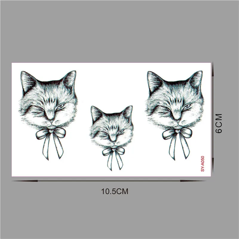 Cat gentleman Waterproof Fake Temporary Tatoo Men Kids Tattoo Sticker Glitter Tatto Tattoos Face Stickers Gold Tatoos Tato YA050 | Красота и