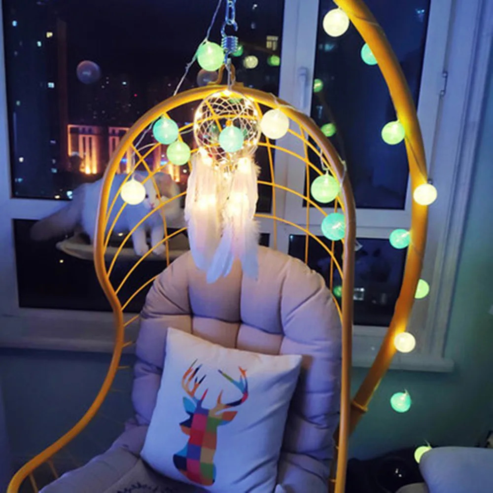 3 м 20LED/6 м 40LED ватным тампоном, гирлянда светильник Свадебная вечеринка Рождество дома наружной отделки лампочка для гирлянд струны штепсельная вилка европейского стандарта