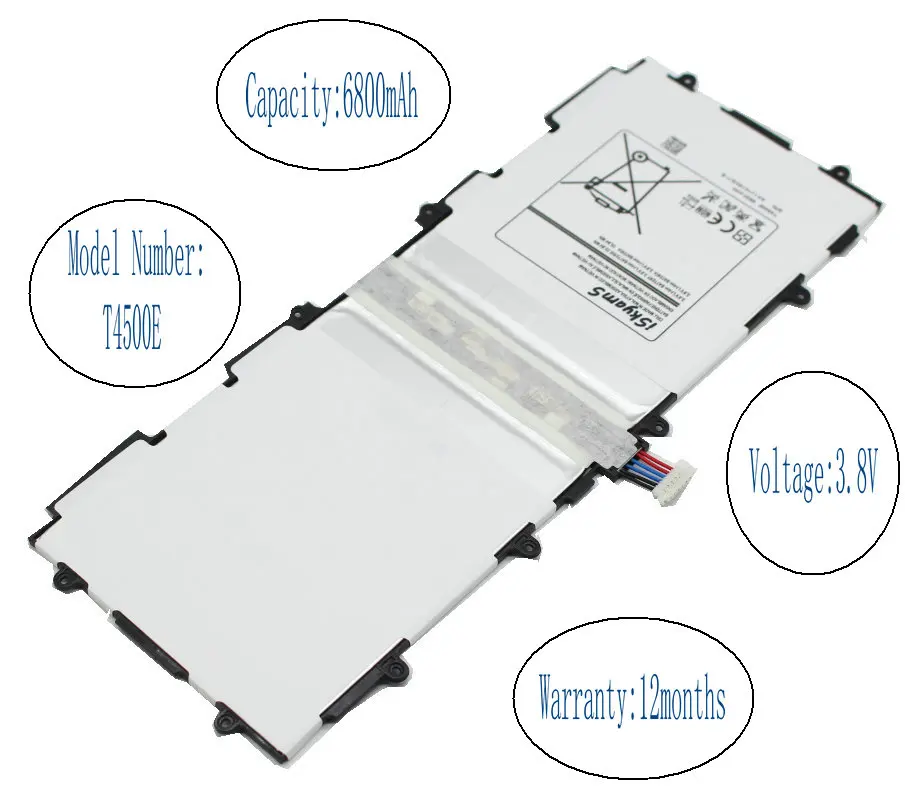 Сменный аккумулятор iSkyamS 1x6800 мАч T4500E / T4500C для Samsung Galaxy Tab Tablet 3 10 1 P5200 P5210 P5220 P5213 -
