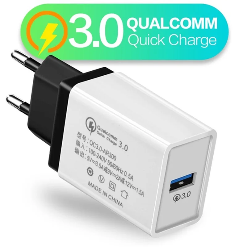 5V 3.5A Быстрая зарядка 3,0 18W USB зарядное устройство 6 цветов Быстрая зарядка мобильного телефона EU вилка настенная Зарядка для iPhone samsung huawei Xiaomi