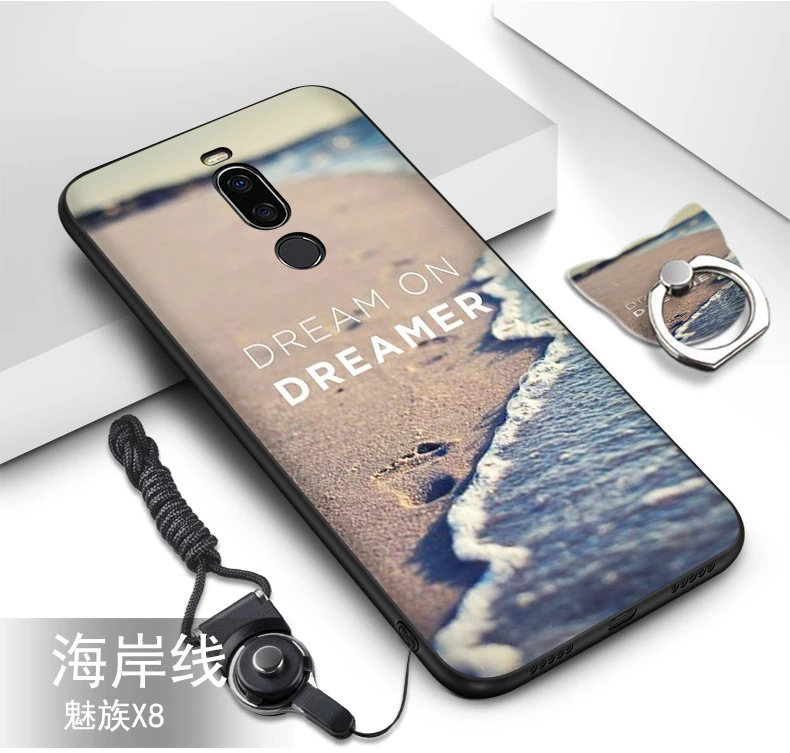 Meizu X8 X 8 чехол, силиконовые, Роскошные, симпатичные, из мягкого ТПУ, чехол+ ремешок с узором, кольцо, задняя крышка для Meizu X8 X 8, чехол, coque fundas