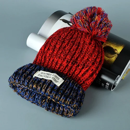 Женская шапка с помпонами, зимние шапки для девочек Gorro, модная прочная чашка, теплая плотная шапка, женские шапки, серые, бордовые