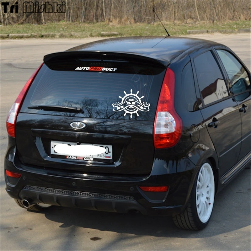 Tri Mishki 15x19 8 см ВМФ на руль корабля Смешные автомобильные Стикеры лобового стекла