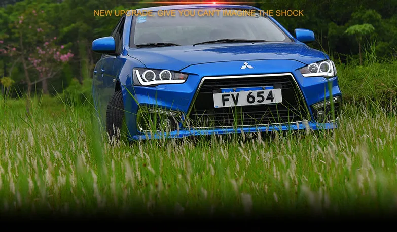 VLAND производитель автомобильных головных ламп для LANCER светодиодный головной светильник 2010 2011 2012 2013 головной светильник с ангельскими глазами H7 ксеноновая лампа