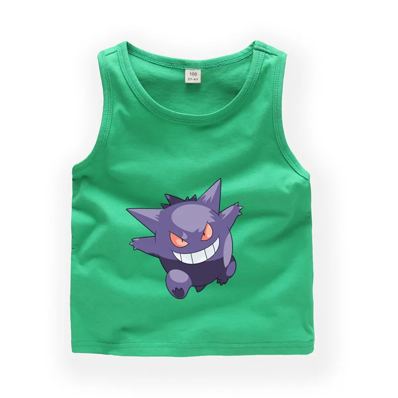 От 2 до 9 лет Детский мультфильм Gengar рукавов футболка для маленьких