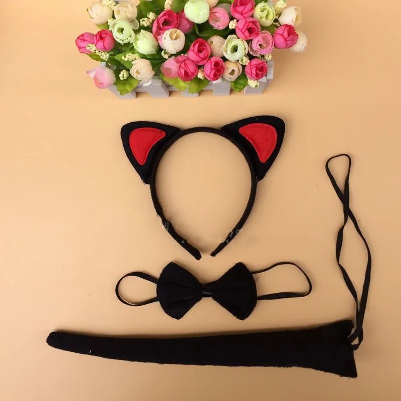1SAT = 3 шт. детский праздничный костюм на Хэллоуин повязка голову с кошачьими