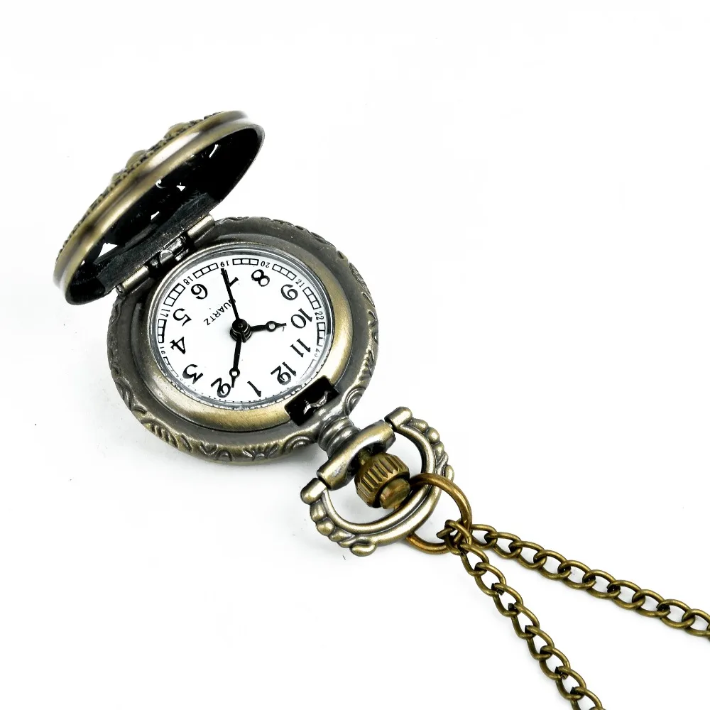 6004 классические бронзовые карманные часы подвеска для влюбленных с двумя