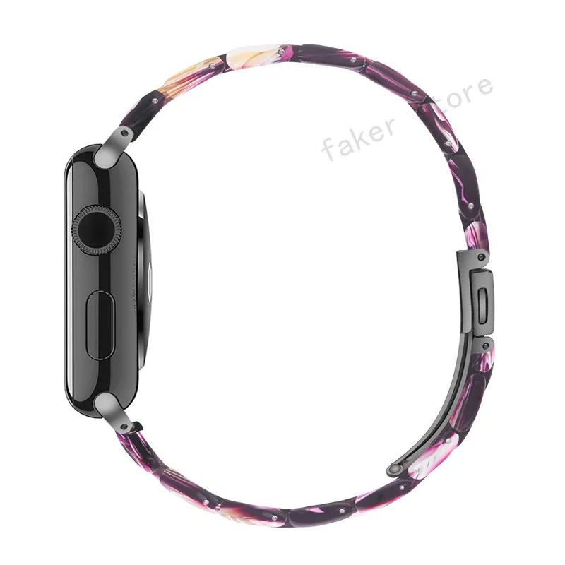 Смола ремешок для apple watch серии 4/3/2/1 размеров 44, 40, 42 мм, 38 мм, браслет для iwatch ремень на запястье часы аксессуары ремешок для часов с нугой и орехами