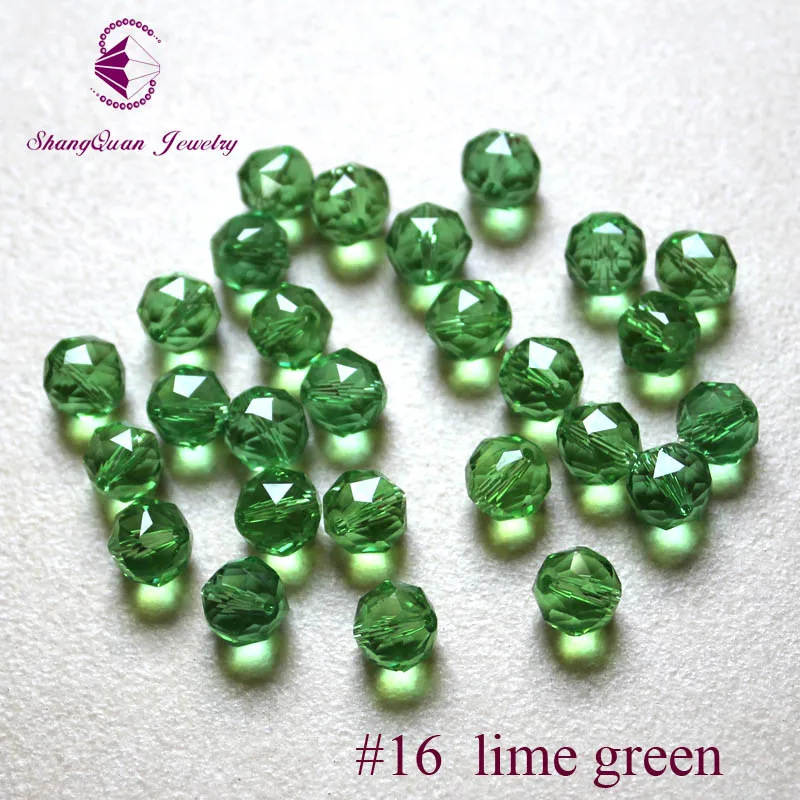 Shangquan Beads Top AAA 100PCs Clear Mix Color Round Faceted Crystal Spacer 8mm | Украшения и аксессуары