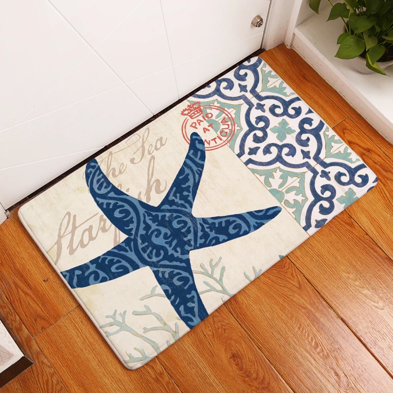 Smiry фланель вход дома Нескользящие ковер Винтаж Открытая Летняя обувь Приморский