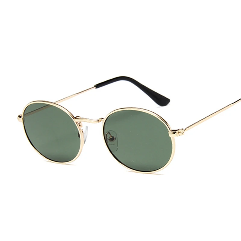 Женские Овальные Солнцезащитные очки в стиле ретро маленькие Винтажные черного