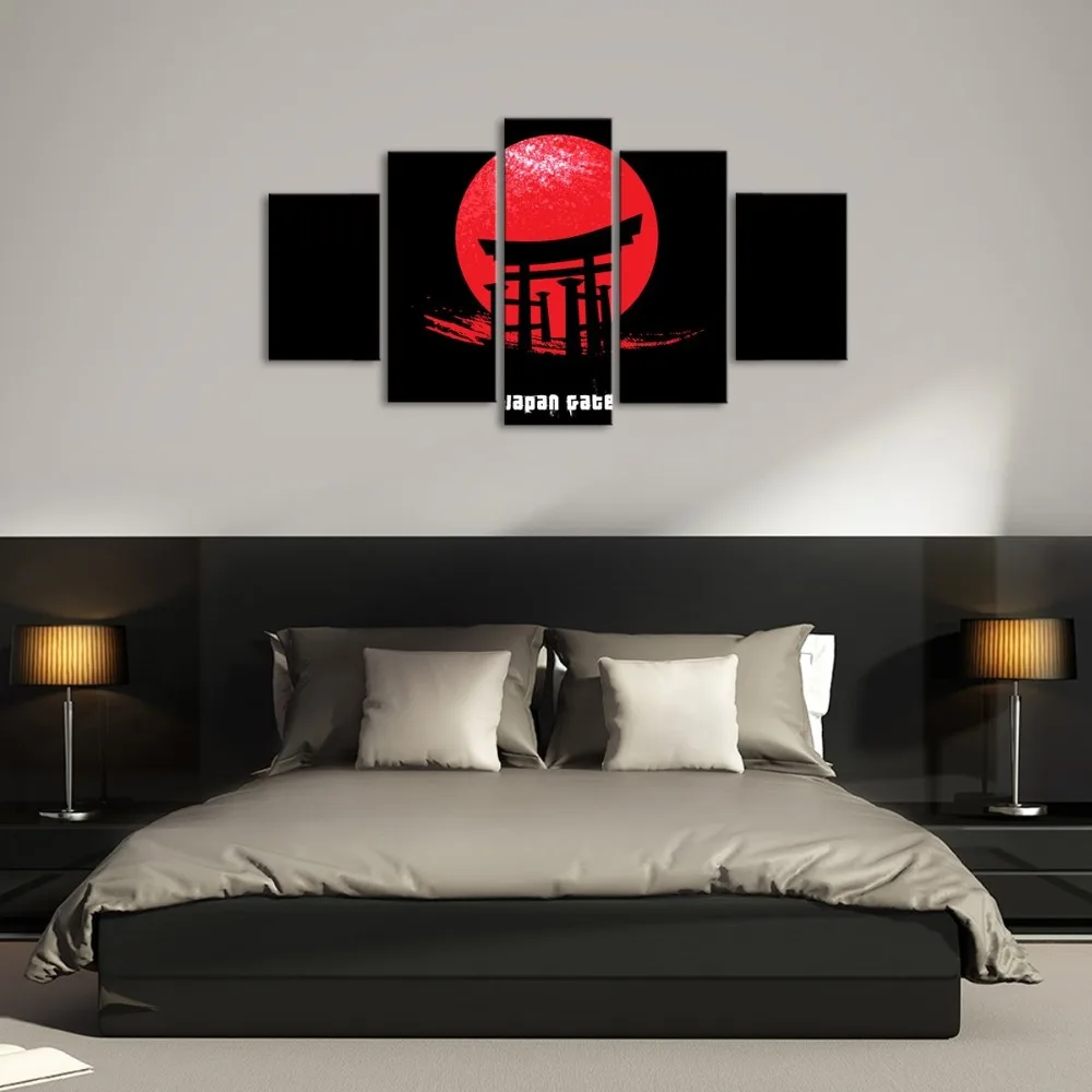 Lienzo HD impreso cuadros decoración del hogar 5 piezas Japón puerta pinturas модульный pared arte abstracto póster para el marco |