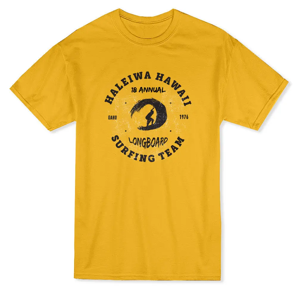 100% Cotton Brand New &quotHaleiwa Hawaii Surfinger Team&quot Oahu 1976 Medium Front Graphic Men'S T-Shirt Summer Tee Shirt | Мужская
