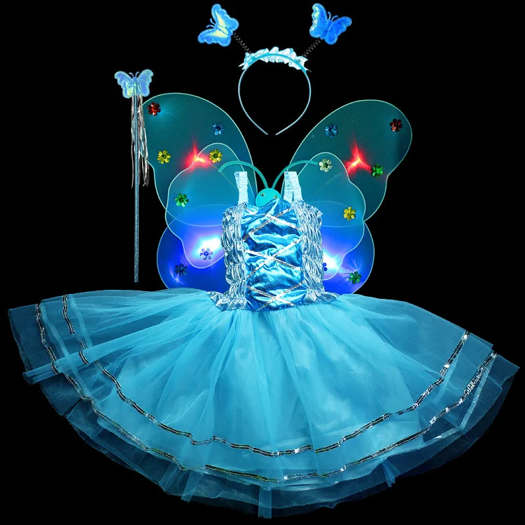 4 шт. детский Косплей костюм бабочки|cosplay costume|tinker bell dresstinker costume |