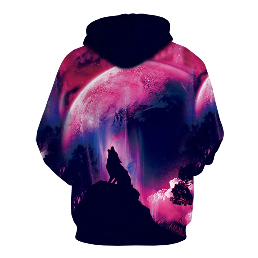 Brand Clothing Men's Hooded 3D Wolf Hoodies Men Sweatshirts High Quality Pullover Novelty Male Slim Tops Coat | Мужская одежда