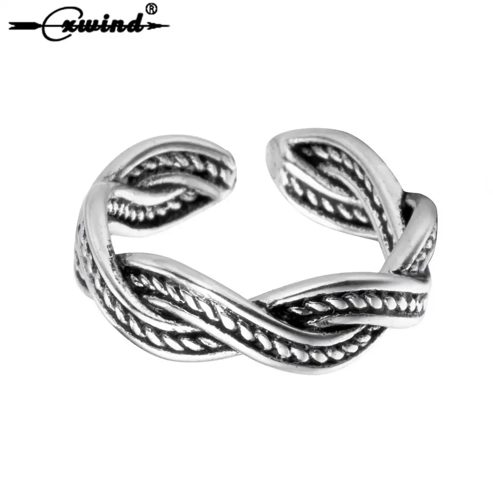 

Cxwind Fashion High Quality Retro Wavy Crossed Ring Vintage Band Twist Infinity Rings Women Wedding Statement Jewelry