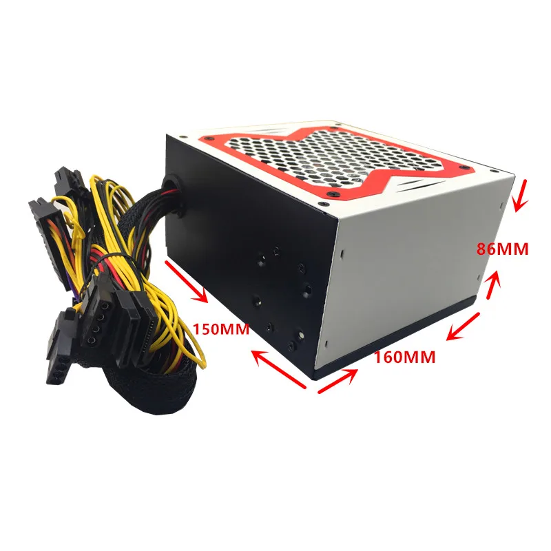 Блок питания 12 В PSU 600 Вт настольный блок ATX для ПК светодиодный игровой вентилятор