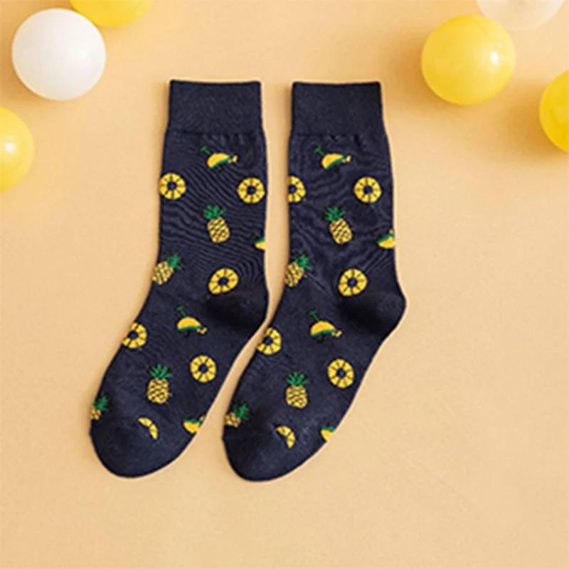 Зимние хлопчатобумажные мужские носки забавные длинные Веселые еда арбуз harajuku